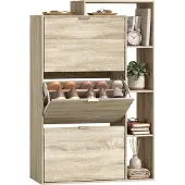 HOMCOM SCHUHSCHRANK MDF Naturholz