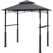 Outsunny Grillpavillon mit LED 243 x 148 x 248 cm wasserdicht flammhemmend