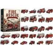 Zimtky Feuerrettungs-Adventskalender 2026, Feuerwehrauto-Dekoration, 2D-Acryl, als Geschenk für Kinder & Familie