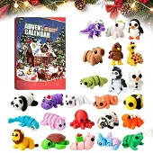 Dripio Adventskalender 24-teilig, 3D-gedruckte Tierfiguren, beweglich