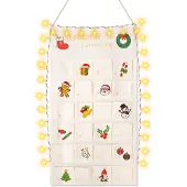 Dripio Stoff-Adventskalender zum Befüllen, 24 Fächer, 100x50 cm, wiederverwendbar