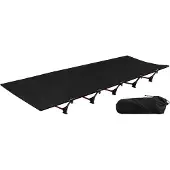 Famanu Campingbett Faltbares Bett - Leichtgewicht Design - 192x65x16cm - Schwarz