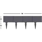 Artplast BR01AN Künstliche Bordsteinkante - Zaun BORDURE 795x185mm - anthrazit