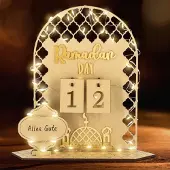 Dripio Ramadan-Kalender aus Holz mit LED-Lichterkette, Countdown-Deko
