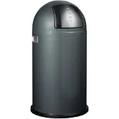 Wesco Mülleimer "Pushboy", grau (graphit), B:40cm H:75,5cm T:40cm, Stahlblech, Mülleimer, Mülleimer, Abfallsammler, 50 Liter