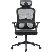 Sihoo Profi Bürostuhl MC102C-M101 Ergonomischer Schreibtischstuhl mit Armlehnen (höhenverstellbar) Netzstoff Schwarz Drehstuhl für Büro, Zuhause