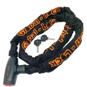 Global Lock Integrated 8 Mm Kettenschloss Schwarz 120 cm Schwarz 120 cm