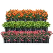 Markenlos Hochbeet 118x118x60 cm - Anthrazitgraue Gartenbox für Blumen und Gemüse