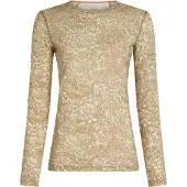 Icebreaker Women M 200 Oasis Long Sleeve Crewe Moss Bloomaop cumin/undyed/aop (IB0NY) XL
