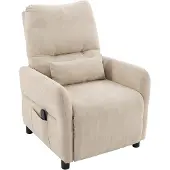 HOMCOM Relaxsessel Fernsehsessel mit Massage, Wärme, Liegefunktion, Beige