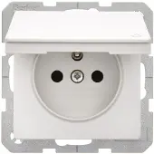 Berker 6765836089, Typ E, 2P+E, Weiß, Thermoplast, 250 V, 16 A