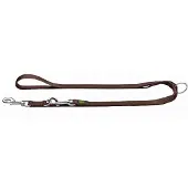 Hunter - Verstellbare Führleine Nylon - Hundeleine Gr Länge max. 200 cm - Breite 1,0 cm braun