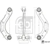 FEBI BILSTEIN 195147 Querlenker Hinten Links für HONDA CIVIC VIII Stufenheck (FD, FA)