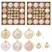 vidaXL Weihnachtskugelset 88 stk. Roségold und Gold Ø 6 cm Kunststoff 42053215