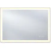 Relaxdays Badspiegel, 60 x 80 cm, dimmbarer LED-Spiegel, Steckdose, Anti-Beschlag, IP44, eckiger Badezimmerspiegel, Glas