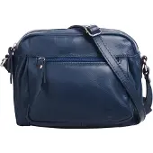Samantha Look Umhängetasche "Damen echt Leder", Damen, Gr. B/H/T: 23cm x 18cm x 5cm onesize, blau, Leder, unifarben, Taschen Umhängetasche, echt Leder