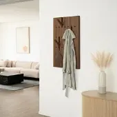 HOME DELUXE Garderobenpaneel QUEST - 55 x 105 cm Nussbraun