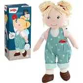 Haba Stoffpuppe "Tilli", grün (bunt), Puppen, Kinder, Baumwolle, Polyester, Stoffpuppe, inspiriert vom Kinderbuch "Mein Knopf, ein Universum" von Carmen Kroll