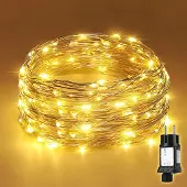 Salcar 20m Lichterkette 200 Stücke LED Kupfer Lichterketten Weihnachten Weihnachtsbeleuchtung Warmweiß