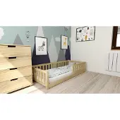 TEXTILOMANIE Montessori-Kinderbett PINELO 90x200, Kiefernholz, Lattenrost, ohne Matratze