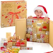 Sonstiges Adventskalender zum Selbstbefüllen, 24 Stück, bunte Party-Schachteln, DIY-Geschenkboxen, Karton, Weihnachtsmuster, 2026