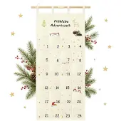 Sonstiges Adventskalender zum Befüllen aus Stoff 2026, 24 Taschen, 112x55cm, Goldprägung