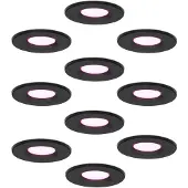 HOFTRONIC™ hoftronicsmart LED Einbaustrahler 6W 450lm RGBWW IP65 Schwarz 10er Set