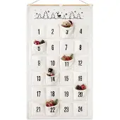 Dripio Stoff-Adventskalender 105x62 cm, leer, schwarz-weiß, bestickt