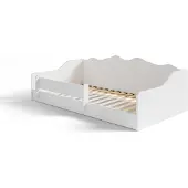 KOBI Montessori Kinderbett 140x70 cm Weiß mit Rausfallschutz & Lattenrost