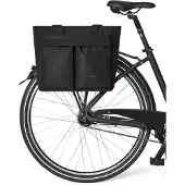Merkloos Fahrradtasche schwarz, 2-in-1, wasserabweisend, recyceltes Material, für Gepäckträger