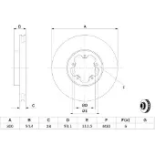 Bosch Bremsscheibe 0986479307 belüftet 300mm 28mm für FORD