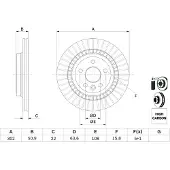 Bosch Bremsscheibe 0986479713 belüftet 302mm 22mm für VOLVO