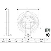 Bosch Bremsscheibe 0 986 479 C51 vorne, belüftet, hochkarbonisiert, 1 Stück