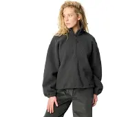 Vaude Fleecepullover "WOMEN'S NAJUN HZ FLEECE", Damen, Gr. 34, graphite, Obermaterial: 100% Polyester, Sweatshirts Fleecepullover, sportlicher Schnitt, für Wandern, mit Bundverstellung am Saum
