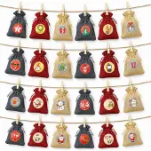 Dripio Adventskalender zum Befüllen, 24 Tüten 13x18 cm, mit Klammern & Seil
