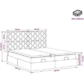 vidaXL Ottoman-Bett mit Matratze und LED Rosa 160 x 200 cm Samt