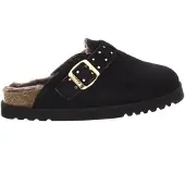 Scholl Clog Damen Benny Wildleder Fell Black-Schuhgröße 37
