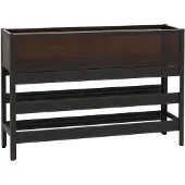 Mendler Hochbeet MCW-P96, Gemüse-/Pflanzbeet Blumenkasten Pflanzkübel Aluminium transparent 82x120x30cm dunkelbraun