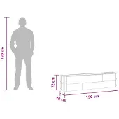 vidaXL Hochbeet Grau 150 x 30 x 36 cm WPC und Aluminium