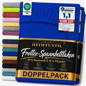 EXKLUSIV HEIMTEXTIL Doppelpack Frottee Spannbettlaken 180 - 200 x 200 cm Royalblau