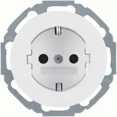 Hager WLS1200WG Steckdose SCHUKO m. erhöhtem Berührungsschutz Serie R.Classic polarweiß,glänzend