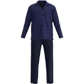 Götzburg Schlafanzug "Pyjama Pyjama Set Flanell Valencia", Herren, Gr. XXL, blau (dunkelblau), Obermaterial: 100% Baumwolle CO., Homewear-Sets Schlafanzug