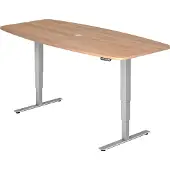Hjh OFFICE PRO XDSM 22 S - Nussbaum 220 x 103 elektrisch höhenverstellbar