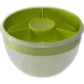 EMSA Clip & GO XL Salatbox, 3-teilig, 2,6 Liter, Praktische Salatdose inkl. Beilageneinsatz und Dressingbox, 1 Set