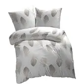 Eterea Cosmesi Naturale Bettwäsche 155x200 Baumwolle Bettwäsche-Sets - Federn Weiß - Reißverschluss, Renforcé, Fachhandel, - 155x200cm und Kissenbezug 80x80cm