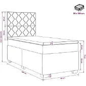 vidaXL Boxspringbett mit Matratze mit Kopfteil Hellgrau Einzeln Samt