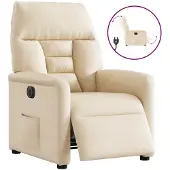 vidaXL Relaxsessel Elektrisch Beige Mikrofasergewebe