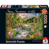 Schmidt Puzzle 1000T. Wildtiere am Waldesrand
