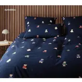 Elegante Soft-Flanell Bettwäsche Teddy - 155x220 cm + 40x80 cmdunkelblau