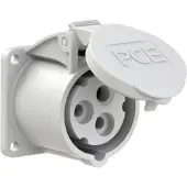 Pce 313-1f5 CEE-Anbausteckdose gerade (55x55mm) 16A 3p 1h IP44/IP54 3131f5